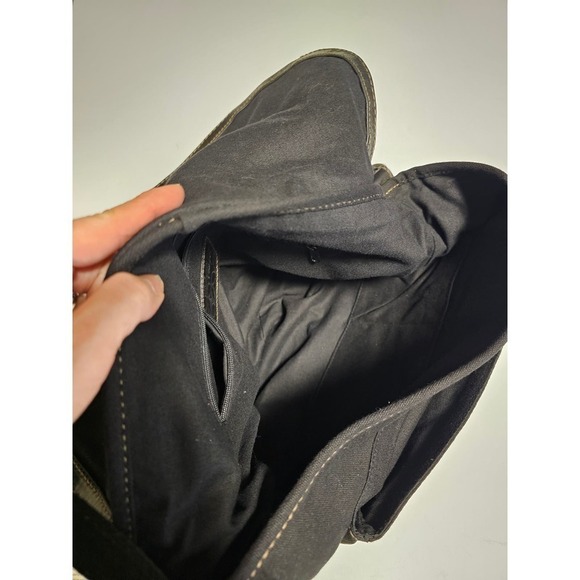 Fossil black Leather & Canvas messenger crossbody bag. Unisex - Picture 6 of 12